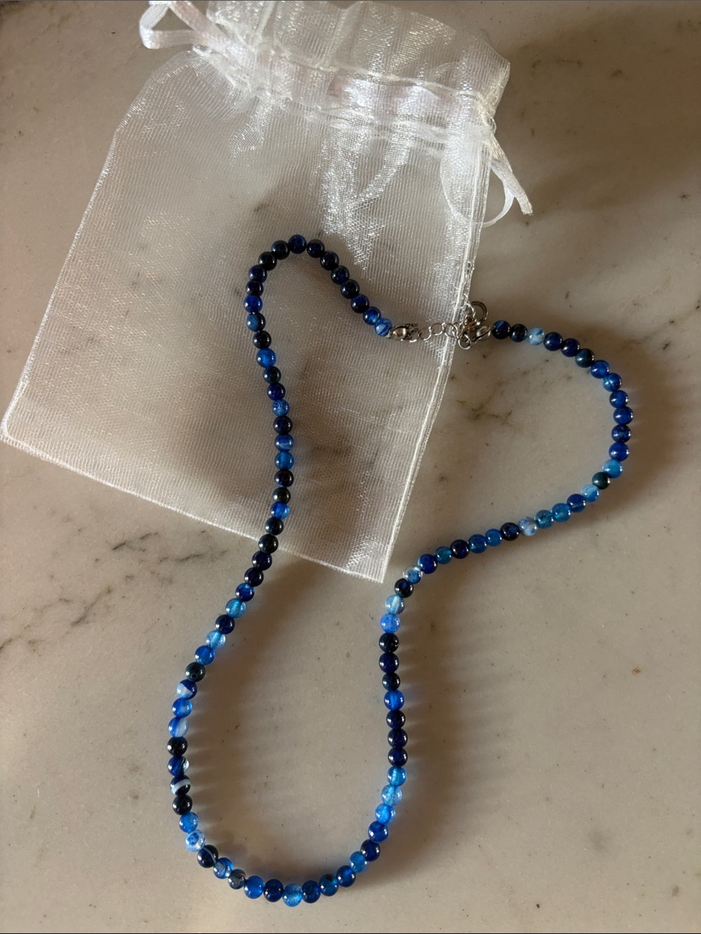 Blue Agate chocker Beaded women’s necklace- unbranded